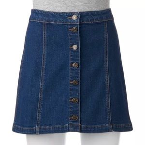 Button Front Denim Skirt Size 13